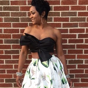 Pink Satin Bow Crop Top